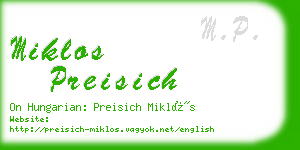 miklos preisich business card